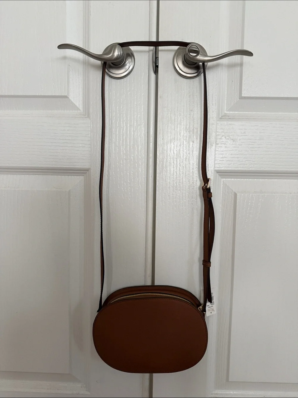 Michael Kors Tan Leather Oval Crossbody Bag